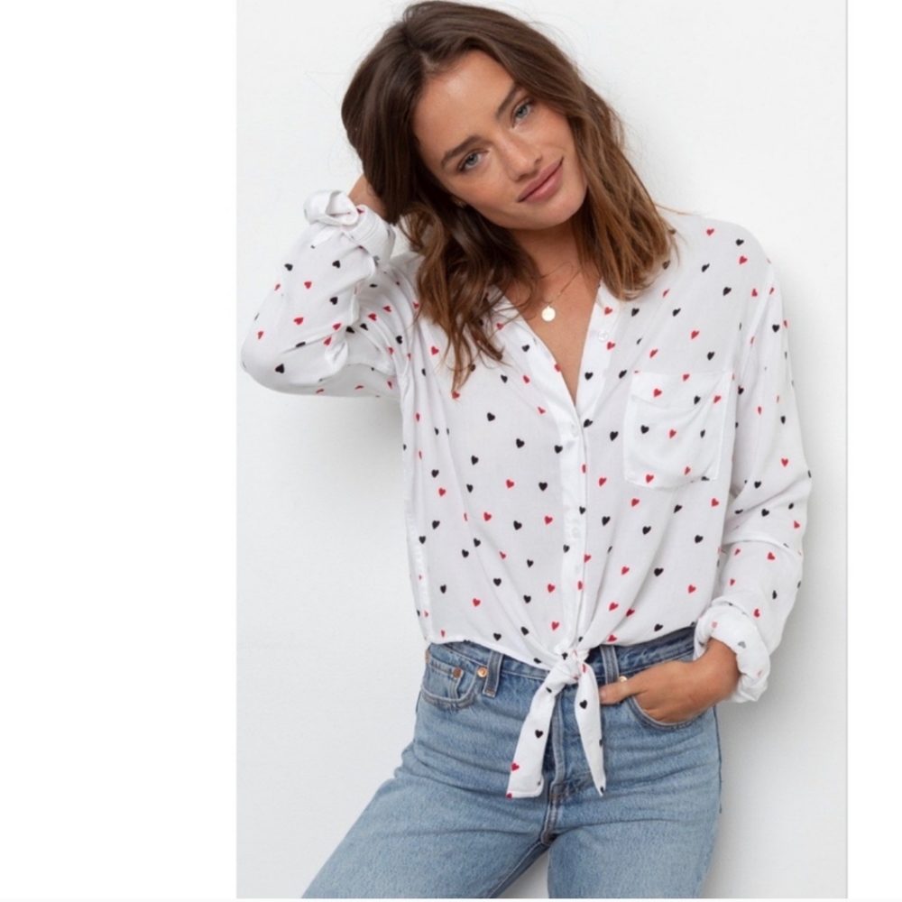 RAILS " VAL-CRUSH"  HEART BUTTON DOWN